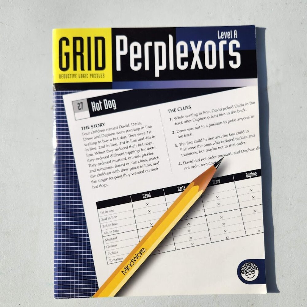 MindWare Grid Perplexors Level A Book Workbook Brain Teasers Puzzle Book Logic B